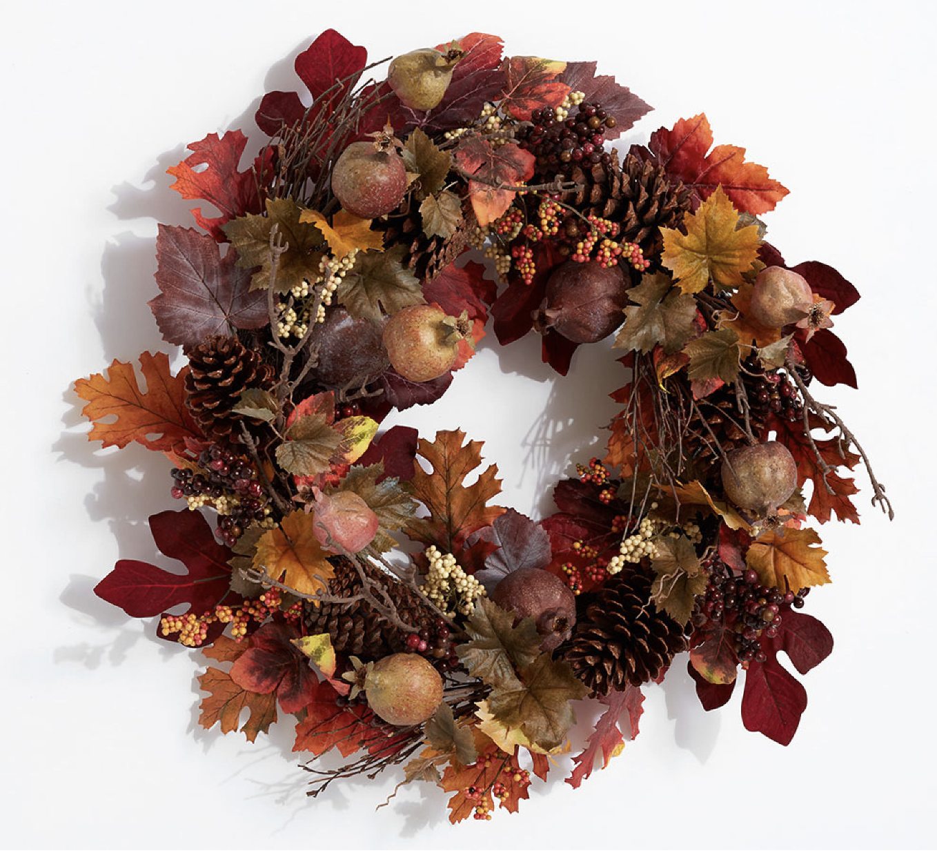 Faux Pomegranate & Pinecone Wreath